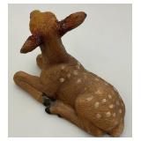 Vintage Deer Family Figurines Made In The USA 1= 10" x 11" 1=5 3/4" x 9 1/2" 1= 4 1/2" x 6 1/2" (Ear Repaired)