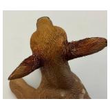 Vintage Deer Family Figurines Made In The USA 1= 10" x 11" 1=5 3/4" x 9 1/2" 1= 4 1/2" x 6 1/2" (Ear Repaired)