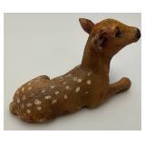 Vintage Deer Family Figurines Made In The USA 1= 10" x 11" 1=5 3/4" x 9 1/2" 1= 4 1/2" x 6 1/2" (Ear Repaired)
