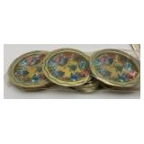 Vintage Tin TEXAS "The Lone Star State" Souvenir Tray Or Wall plaque & 6 Coasters In original Packaging