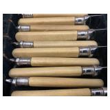 Vintage Epns Engraved Fish Flatware Set Of 6 With Fuax Bone handles (Cracks Present In Handles) In Original Case