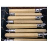 Vintage Epns Engraved Fish Flatware Set Of 6 With Fuax Bone handles (Cracks Present In Handles) In Original Case