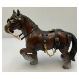 Vintage Small Clydesdale Hard Plastic Draft Horse 7" x 7"