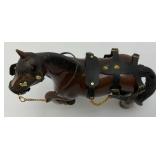 Vintage Small Clydesdale Hard Plastic Draft Horse 7" x 7"