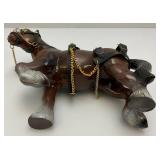 Vintage Small Clydesdale Hard Plastic Draft Horse 7" x 7"
