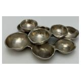 Vintage Zodax Los Angeles Silve Nickel Cluster Of Nine Round Serving Dishes 2 1/4" x 7" x 12"