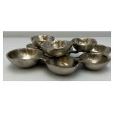 Vintage Zodax Los Angeles Silve Nickel Cluster Of Nine Round Serving Dishes 2 1/4" x 7" x 12"