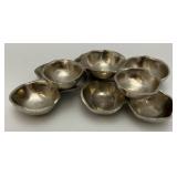 Vintage Zodax Los Angeles Silve Nickel Cluster Of Nine Round Serving Dishes 2 1/4" x 7" x 12"