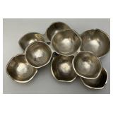 Vintage Zodax Los Angeles Silve Nickel Cluster Of Nine Round Serving Dishes 2 1/4" x 7" x 12"