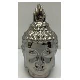11 1/2" Chromed Porcelain Buddha Head