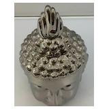 11 1/2" Chromed Porcelain Buddha Head