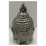 11 1/2" Chromed Porcelain Buddha Head