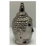 11 1/2" Chromed Porcelain Buddha Head