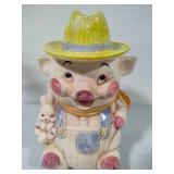 Treasure Craft Farmer Pig Cookie Jar