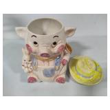 Treasure Craft Farmer Pig Cookie Jar