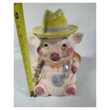 Treasure Craft Farmer Pig Cookie Jar