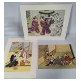 Antique Asian Woodblock Prints