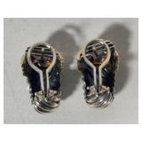 David Yurman Sterling Silver/14K Gold & Amethyst Stone Earrings