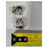David Yurman Sterling Silver/14K Gold & Amethyst Stone Earrings