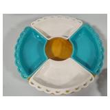 MCM California Pottery Lazy Susan Snack Tray Set