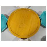 MCM California Pottery Lazy Susan Snack Tray Set
