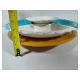 MCM California Pottery Lazy Susan Snack Tray Set