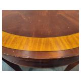 Mahogany Demi Lune Console Table with Wooden Inlay