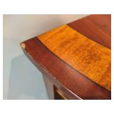 Mahogany Demi Lune Console Table with Wooden Inlay