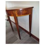 Mahogany Demi Lune Console Table with Wooden Inlay
