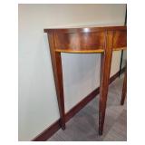 Mahogany Demi Lune Console Table with Wooden Inlay