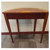 Mahogany Demi Lune Console Table with Wooden Inlay