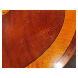 Mahogany Demi Lune Console Table with Wooden Inlay