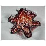Handblown Leopard Print Large Handkerchief Vase