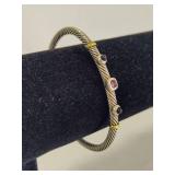 David Yurman 18K Gold & Sterling 925 Cable Bracelet