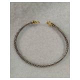 David Yurman 18K Gold & Sterling 925 Micro Cable Buckle Bracelet
