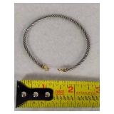 David Yurman 18K Gold & Sterling 925 Micro Cable Buckle Bracelet