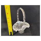 Fenton Moonstone Hobnail Covered Candy Dish & Basket