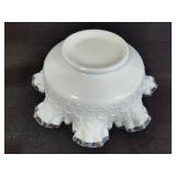 Fenton Spanish Lace Silver Crest Ruffled Bowl