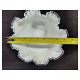 Fenton Spanish Lace Silver Crest Ruffled Bowl