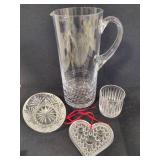 Hadeland Norwegian Glass Heart & Misc Glassware
