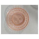 Pink Depression Glass Serving Platter & Salad Bowl Set