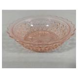 Pink Depression Glass Serving Platter & Salad Bowl Set