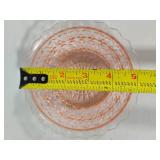 Pink Depression Glass Serving Platter & Salad Bowl Set