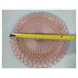 Pink Depression Glass Serving Platter & Salad Bowl Set