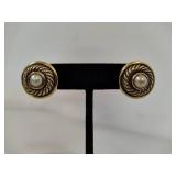David Yurman 925 Sterling & Pearl Earrings (Pierced)