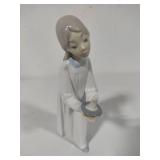 Two Lladro Figurines "Boy Awakening" #4870 & "Girl with Candle" #4868