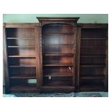 Three Piece Dark Wood Book/Display Shelves  **Saturday Pick Up in Plymouth - See Removal Tab for Specifics**