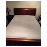 Queen Wooden Sleigh Bed w/Mattress & Box Spring  **Saturday Pick Up in Plymouth - See Removal Tab for Specifics**