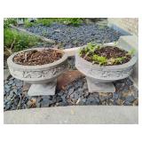 Pair of Cement Pedestal Planters  **Saturday Pick Up in Plymouth - See Removal Tab for Specifics**