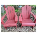 Pair of Red Adirondack Chairs  **Saturday Pick Up in Plymouth - See Removal Tab for Specifics**